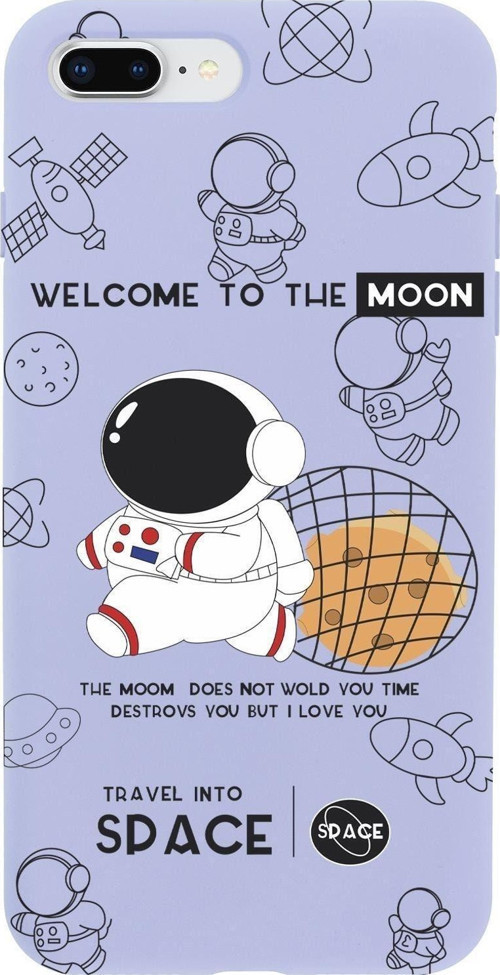 İphone 7 Plus Sevimli Astronot Desenli Premium Silikonlu Telefon Kılıfı