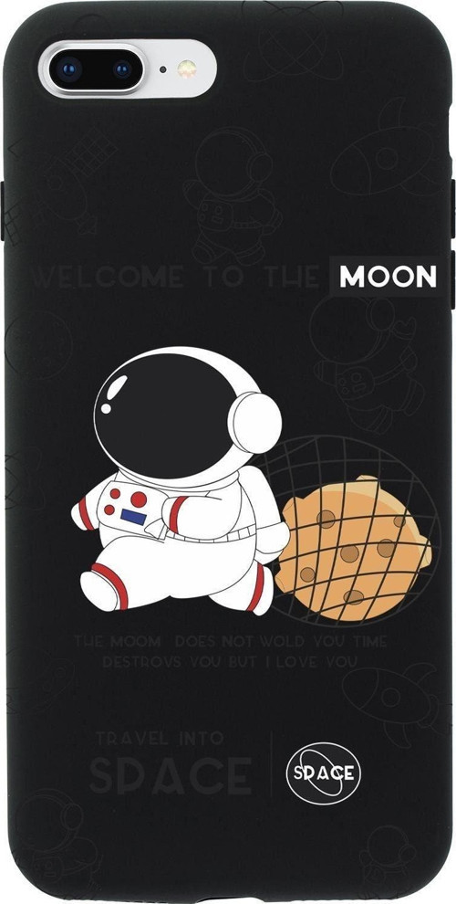 İphone 7 Plus Sevimli Astronot Desenli Premium Silikonlu Telefon Kılıfı
