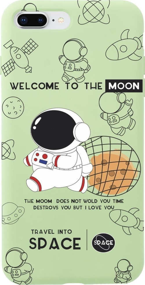 İphone 7 Plus Sevimli Astronot Desenli Premium Silikonlu Telefon Kılıfı