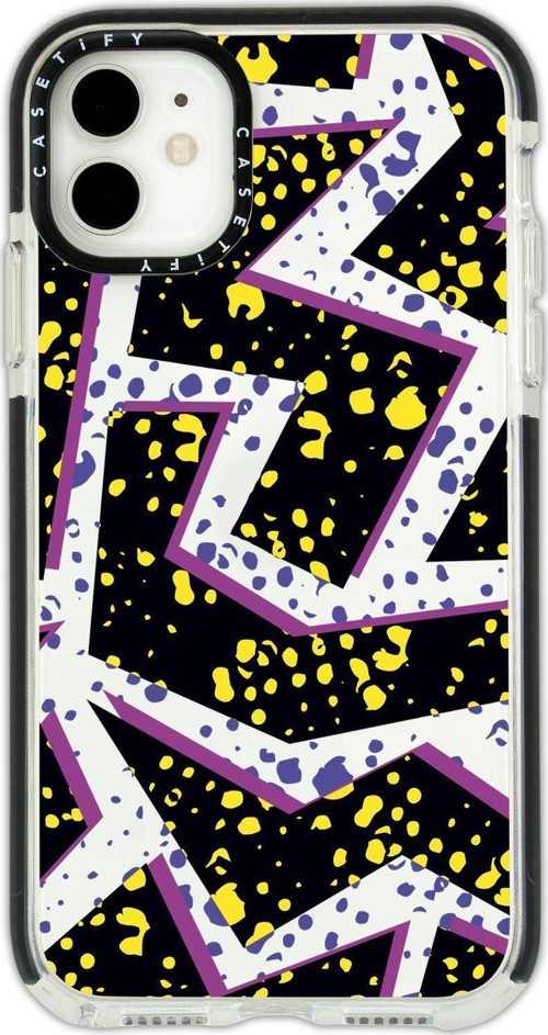 İphone 12 Casetify Spotted Lightning Desenli Anti Shock Premium Silikonlu Siyah Kenar Detaylı Telefo