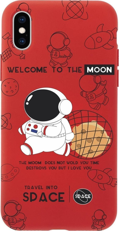 İphone Xs Max Sevimli Astronot Desenli Premium Silikonlu Telefon Kılıfı