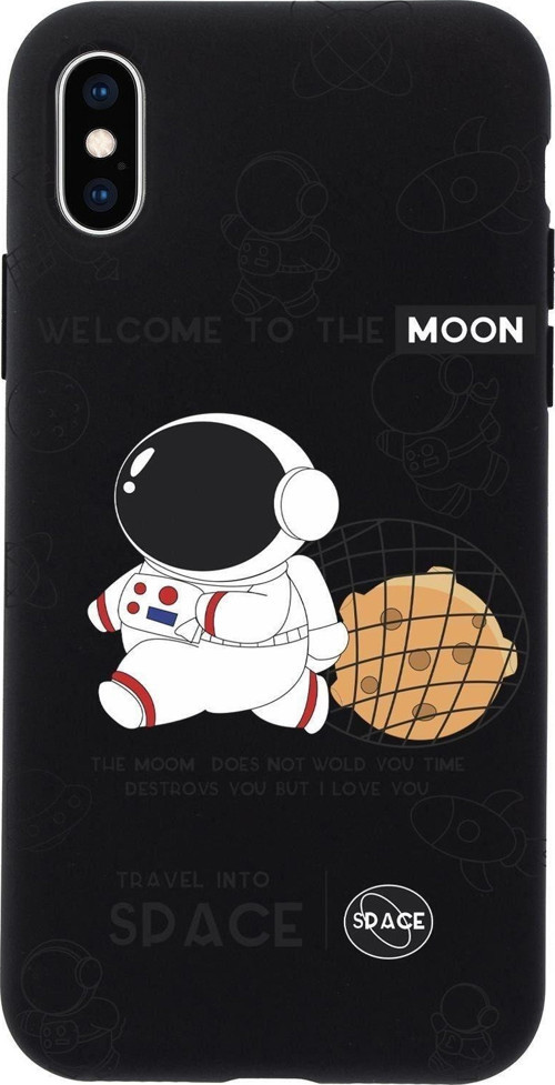 İphone Xs Max Sevimli Astronot Desenli Premium Silikonlu Telefon Kılıfı