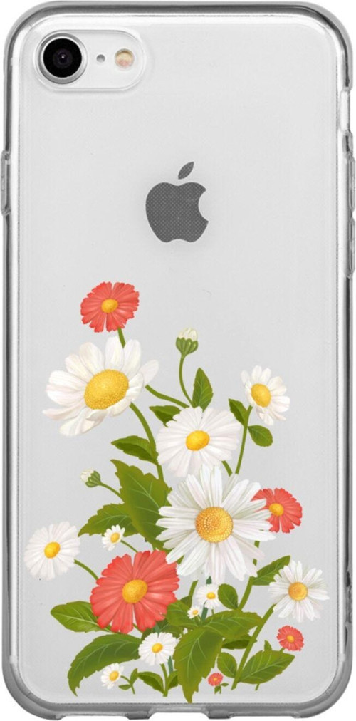 İphone 8 Renkli Papatyalar Şeffaf Telefon Kılıfı