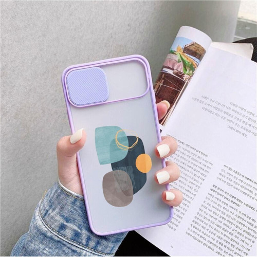 Iphone 11 Pro Max Wall Art Desenli Kamera Korumalı Lila Telefon Kılıfı