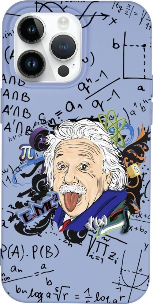 İphone 14 Pro Einstein In Formula Desenli Premium Silikonlu Telefon Kılıfı