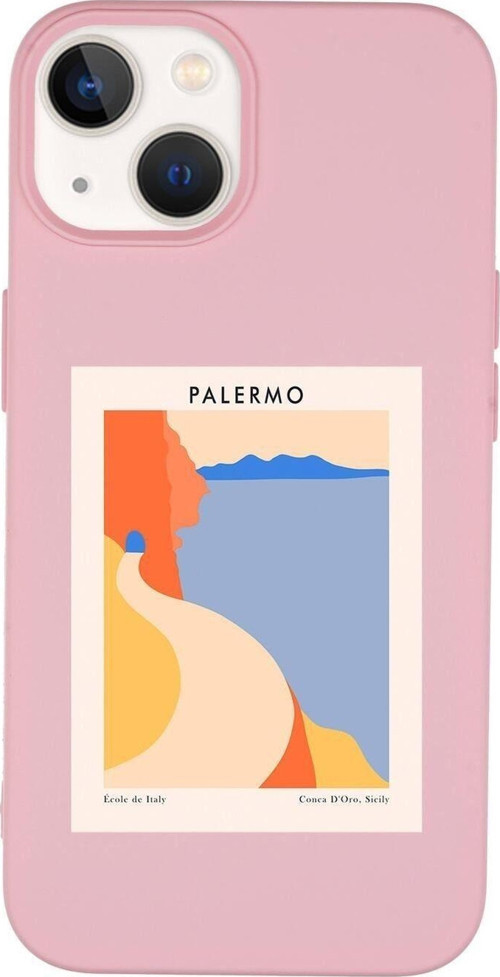 İphone 14 Plus Uyumlu Palermo Desenli Premium Silikonlu Lansman Telefon Kılıfı