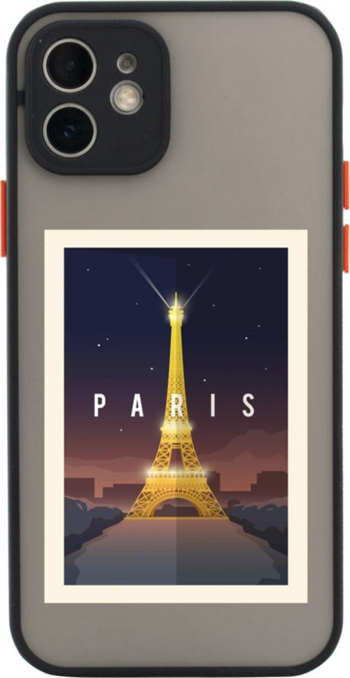 Iphone 11 Lüx Kamera Lens Korumalı Paris Siyah Telefon Kılıfı
