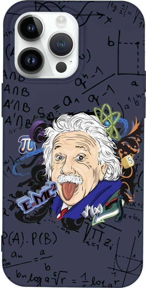 İphone 14 Pro Einstein In Formula Desenli Premium Silikonlu Telefon Kılıfı