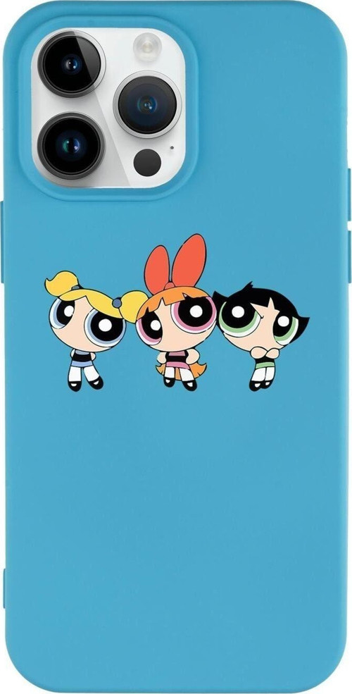 İphone 14 Pro Uyumlu Powerpuff Girls Desenli Premium Silikonlu Lansman Telefon Kılıfı