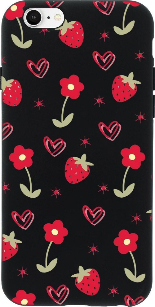 İphone 6 Uyumlu Red Garden Desenli Premium Silikonlu Telefon Kılıfı