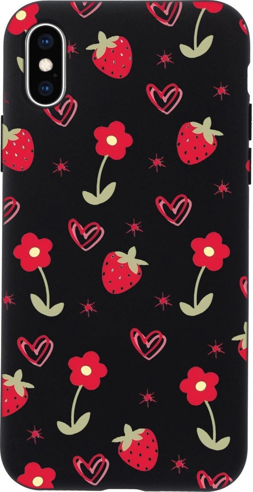 İphone Xs Uyumlu Red Garden Desenli Premium Silikonlu Telefon Kılıfı