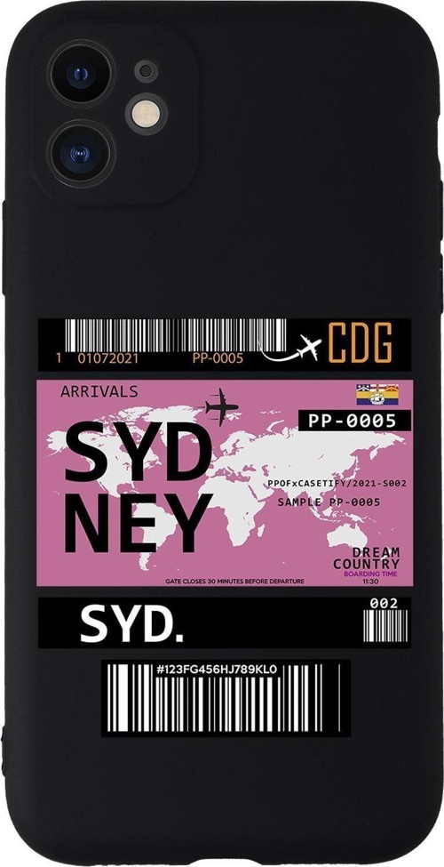 Iphone 11 Uyumlu Sydney Ticket Desenli Kamera Korumalı Lansman Kılıf Premium Silikonlu