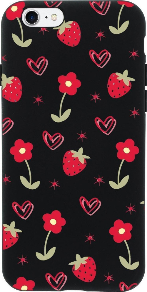 İphone 8 Uyumlu Red Garden Desenli Premium Silikonlu Telefon Kılıfı