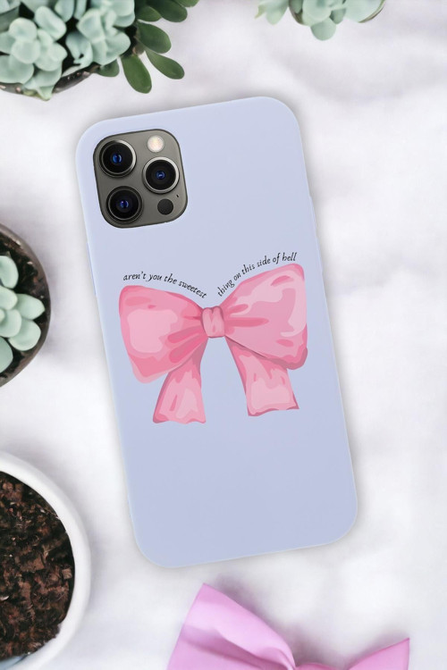 İphone 12 Pro Max Uyumlu Pembe Kurdele Premium Silikonlu Telefon Kılıfı