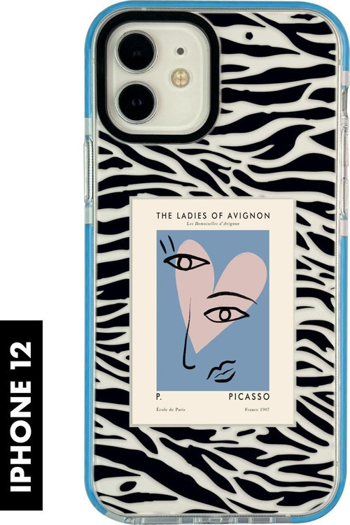 İphone 12 Uyumlu Picasso Desenli Premium Silikonlu Candy Telefon Kılıfı