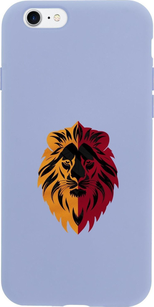 İphone 8 Uyumlu Sarı Kırmızı Aslan Desenli Premium Silikonlu Telefon Kılıfı