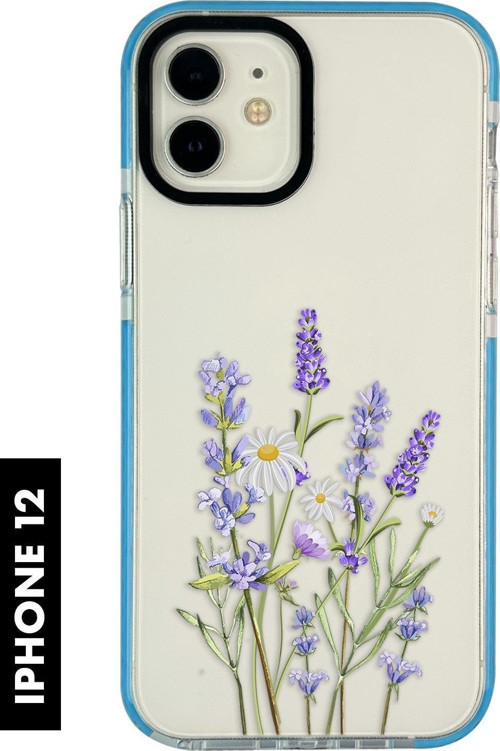 İphone 12 Uyumlu Lavender Desenli Premium Silikonlu Candy Telefon Kılıfı
