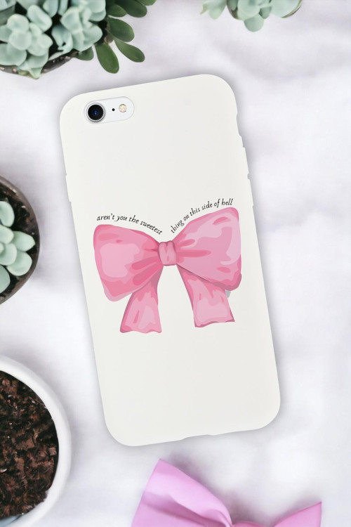 İphone Se 2020 Uyumlu Pembe Kurdele Premium Silikonlu Telefon Kılıfı