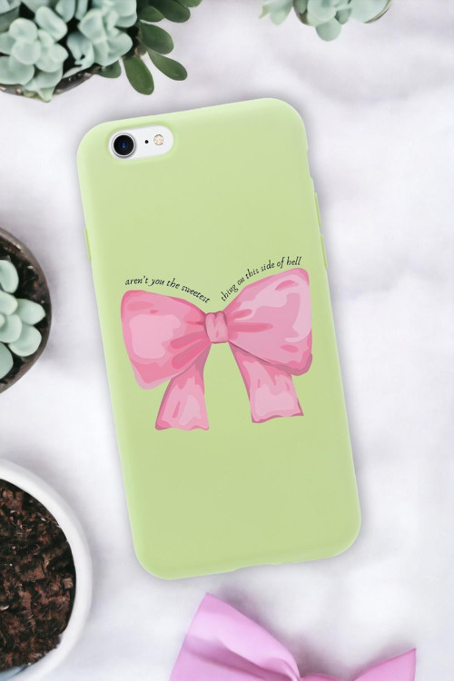 İphone Se 2020 Uyumlu Pembe Kurdele Premium Silikonlu Telefon Kılıfı