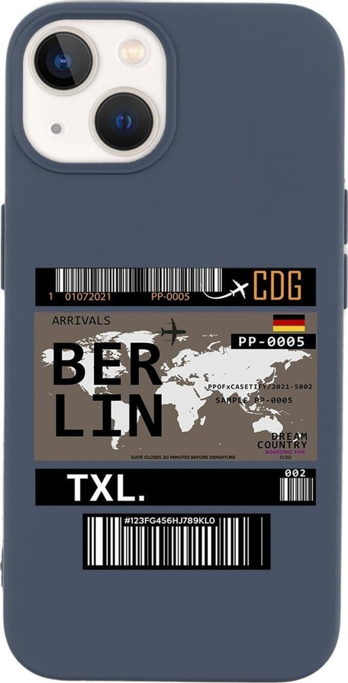 İphone 14 Plus Uyumlu Berlin Ticket Desenli Premium Silikonlu Lansman Telefon Kılıfı