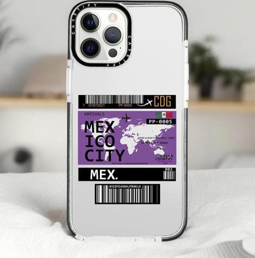 İphone 14 Pro Max Mexico Ticket Desenli Casetify Darbe Emci Silikonlu Telefon Kılıfı