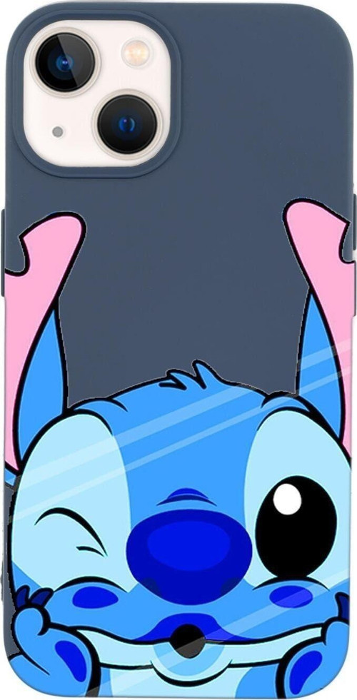 İphone 14 Plus Uyumlu Stitch Desenli Premium Silikonlu Lansman Telefon Kılıfı