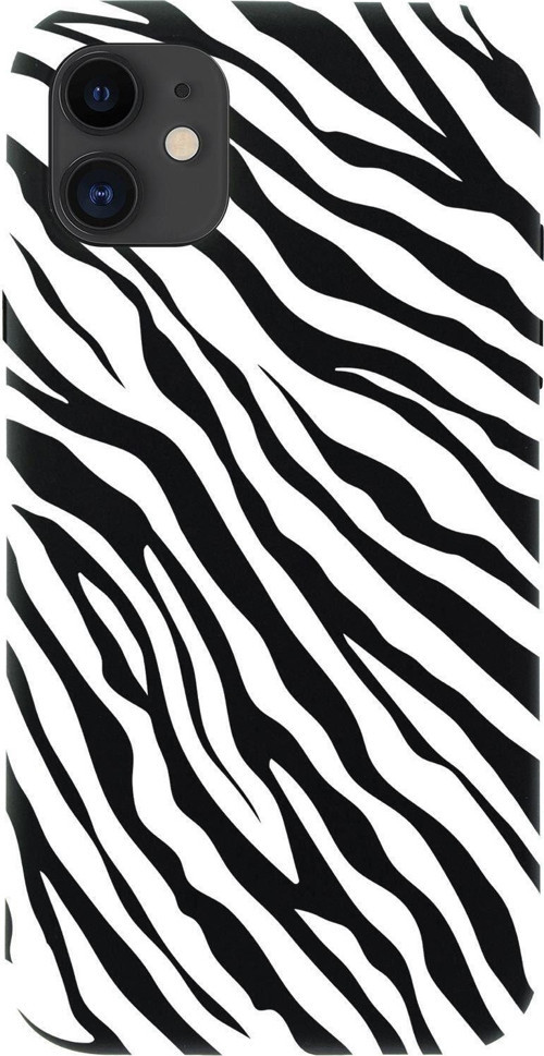 İphone 12 Zebra Pattern Premium Silikonlu Telefon Kılıfı