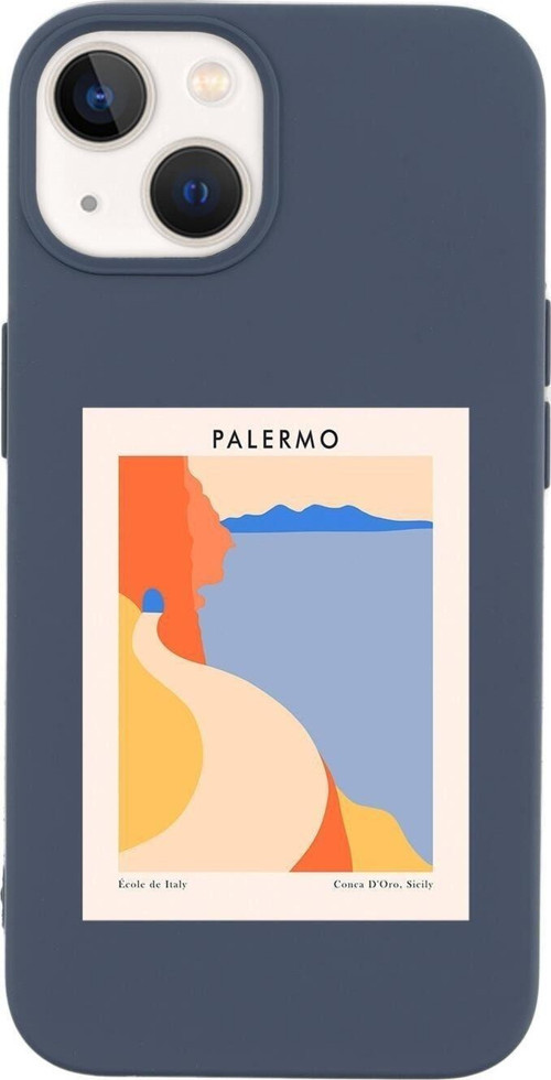 İphone 14 Plus Uyumlu Palermo Desenli Premium Silikonlu Lansman Telefon Kılıfı