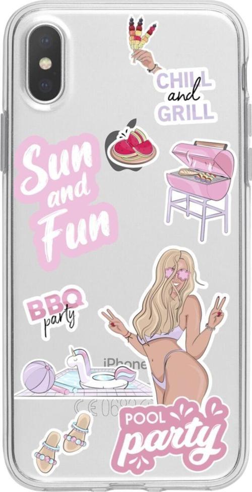 İphone X Pool Party Şeffaf Telefon Kılıfı
