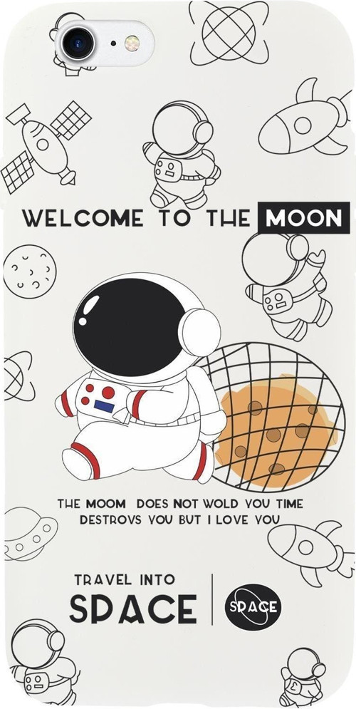 İphone Se 2020 Sevimli Astronot Desenli Premium Silikonlu Telefon Kılıfı
