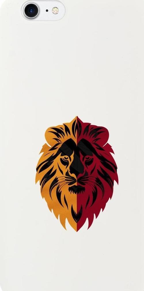 İphone Se 2020 Uyumlu Sarı Kırmızı Aslan Desenli Premium Silikonlu Telefon Kılıfı