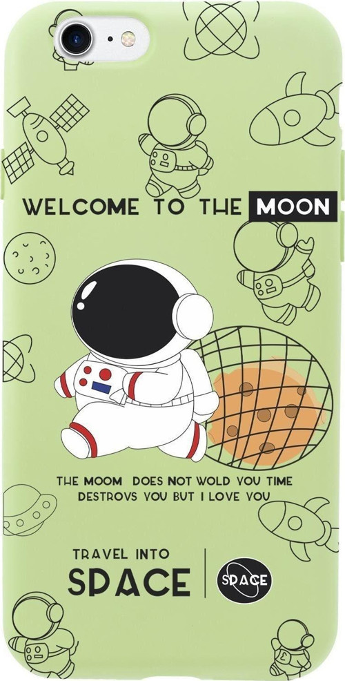 İphone Se 2020 Sevimli Astronot Desenli Premium Silikonlu Telefon Kılıfı