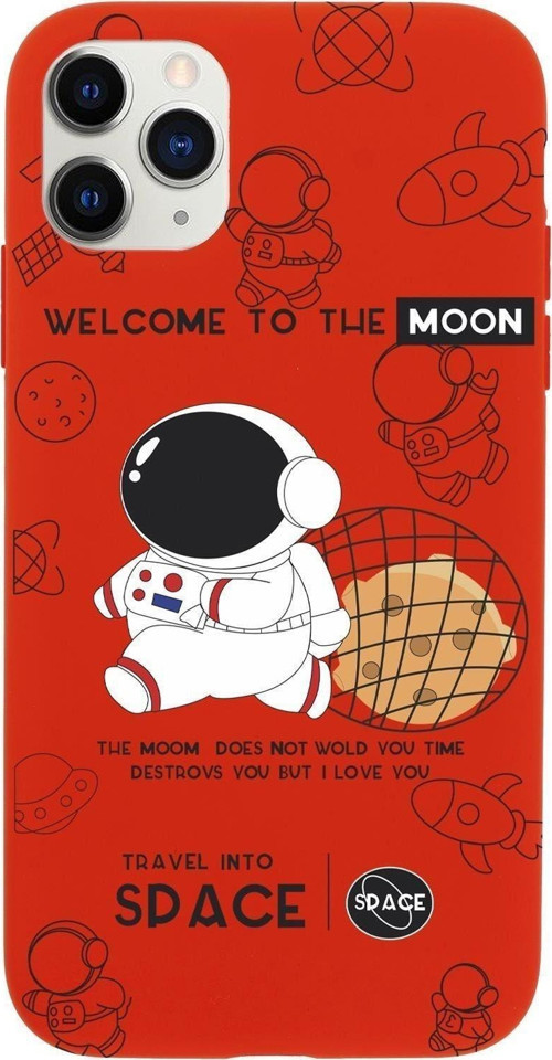 Iphone 11 Pro Sevimli Astronot Desenli Premium Silikonlu Telefon Kılıfı