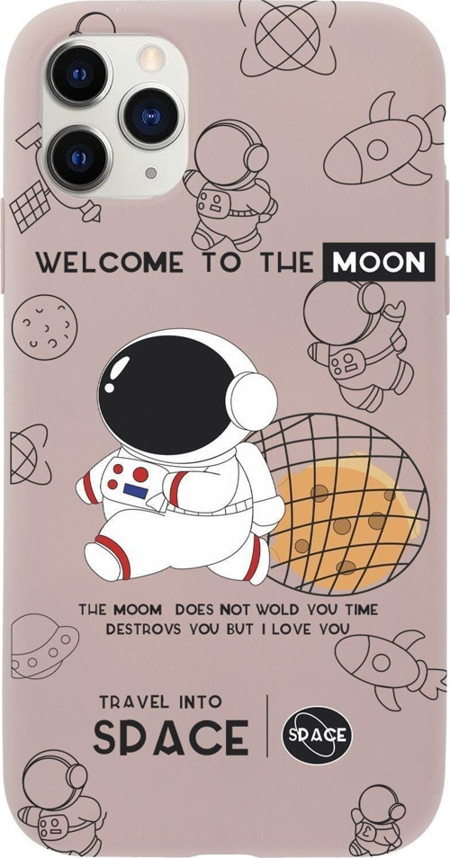 Iphone 11 Pro Sevimli Astronot Desenli Premium Silikonlu Telefon Kılıfı