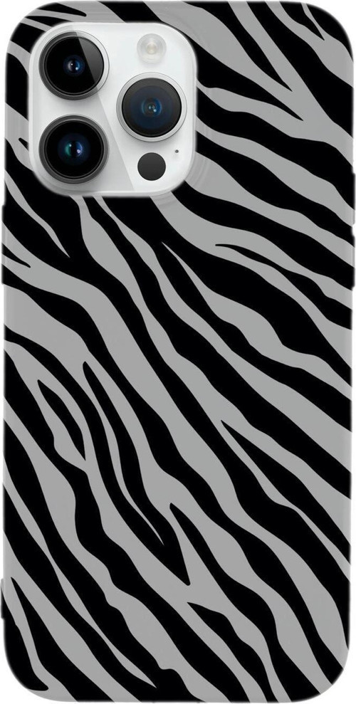İphone 14 Pro Max Uyumlu Zebra Pattern Desenli Premium Silikonlu Lansman Telefon Kılıfı