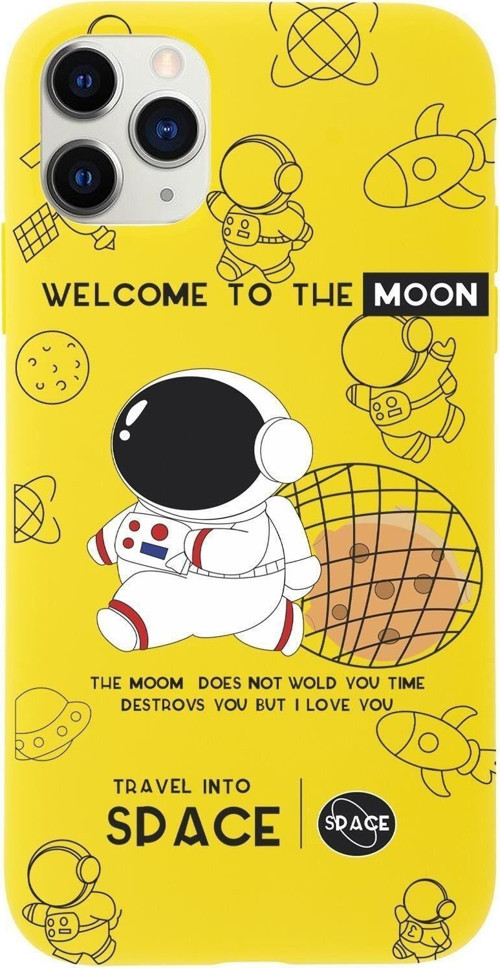 Iphone 11 Pro Sevimli Astronot Desenli Premium Silikonlu Telefon Kılıfı