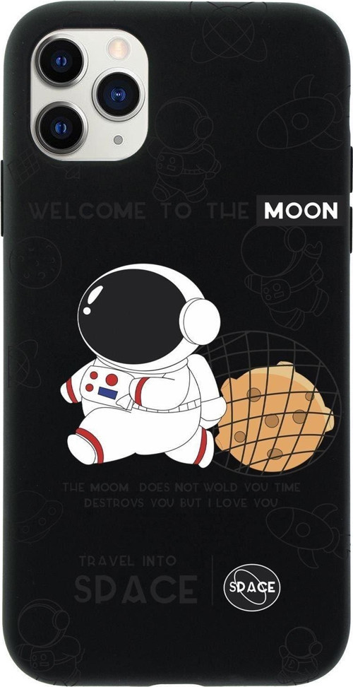 Iphone 11 Pro Sevimli Astronot Desenli Premium Silikonlu Telefon Kılıfı