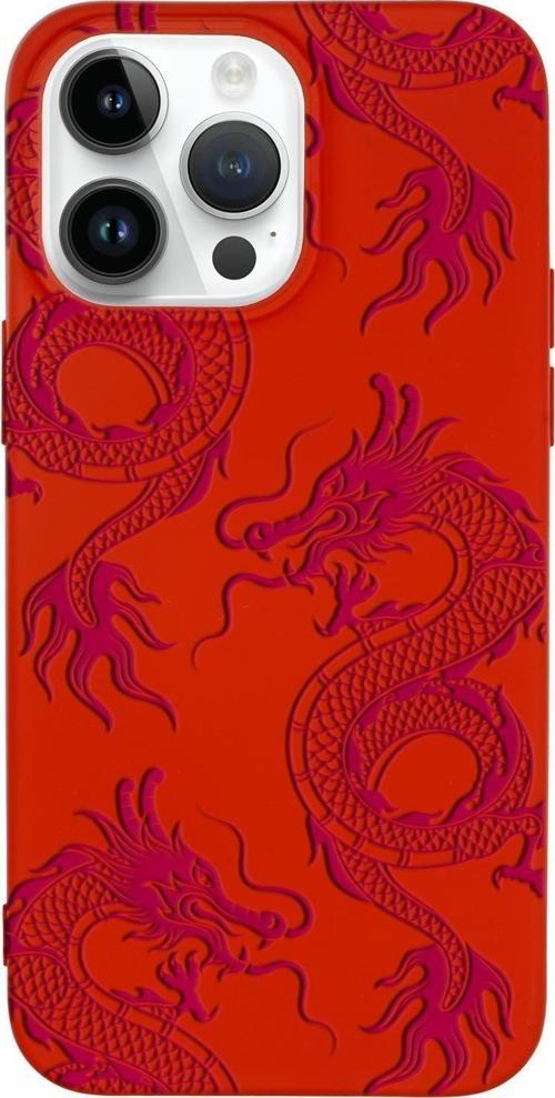 İphone 15 Pro Uyumlu Ejderha Desenli Premium Silikonlu Telefon Kılıfı