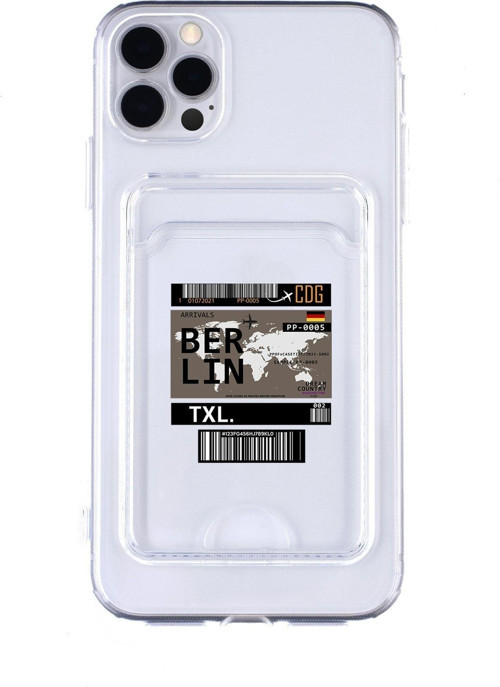 Iphone 12 Pro Max Uyumlu First Coffee Desenli Şeffaf Kamera Korumalı Ve Kartlıklı Telefon Kılıfı