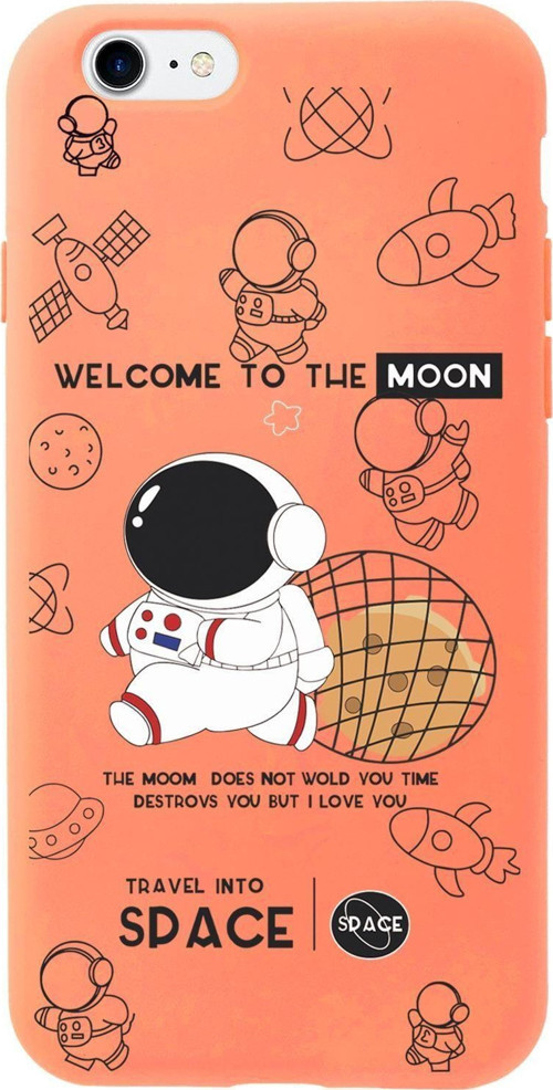 İphone 7 Uyumlu Sevimli Astronot Desenli Premium Silikonlu Lansman Telefon Kılıfı
