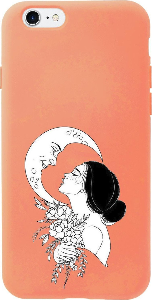 İphone 7 Uyumlu Moon And Women Desenli Premium Silikonlu Lansman Telefon Kılıfı
