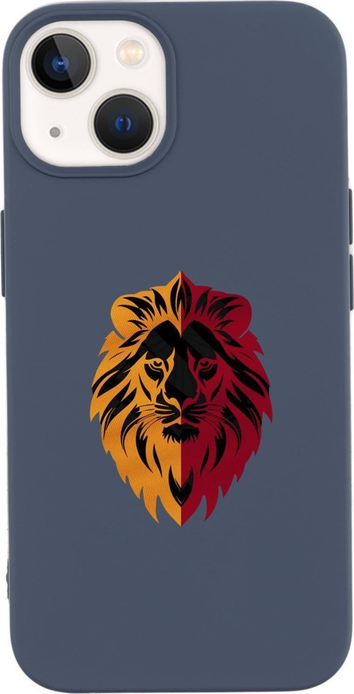 İphone 15 Uyumlu Sarı Kırmızı Aslan Desenli Premium Silikonlu Telefon Kılıfı