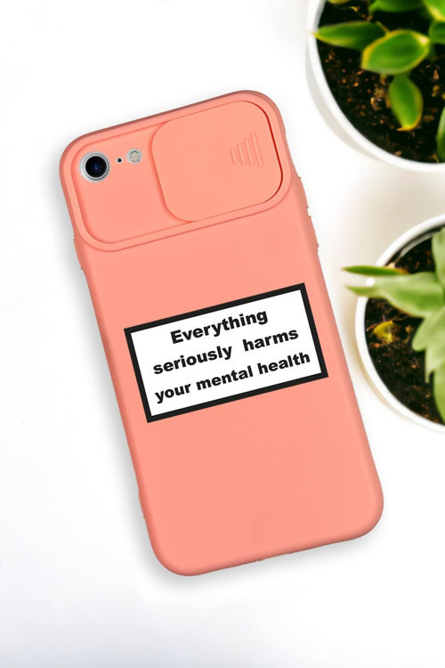İphone 7 Uyumlu Everything Desenli Kamera Koruma Slider Kapaklı Silikonlu Telefon Kılıfı