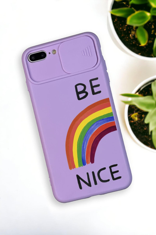 İphone 7 Plus Uyumlu Be Nice Desenli Kamera Koruma Slider Kapaklı Silikonlu Telefon Kılıfı