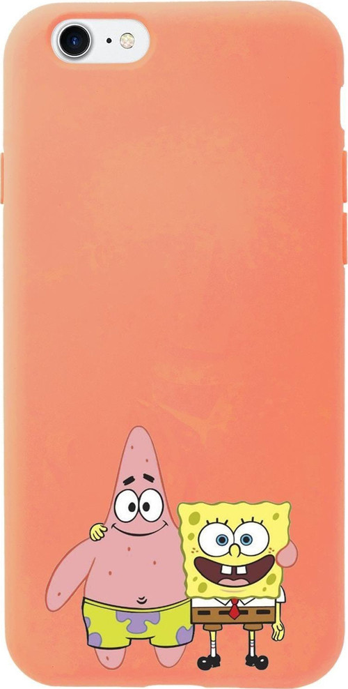 İphone 7 Uyumlu Sünger Bob Ve Patrick Star Desenli Premium Silikonlu Lansman Telefon Kılıfı