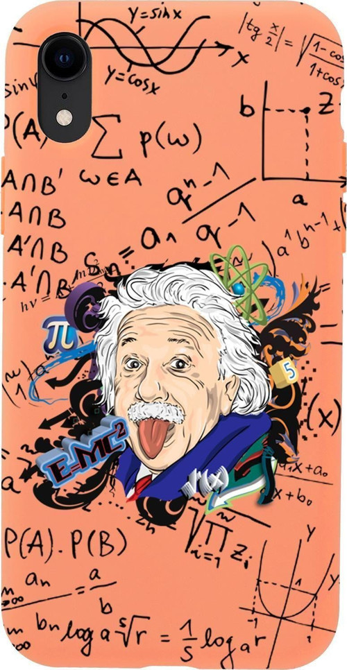 İphone Xr Uyumlu Einstein Desenli Premium Silikonlu Lansman Telefon Kılıfı