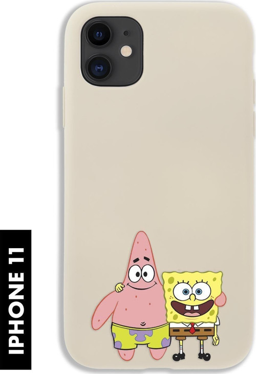 İphone 11 Uyumlu Sünger Bob Ve Patrick Star Desenli Premium Silikonlu Lansman Telefon Kılıfı