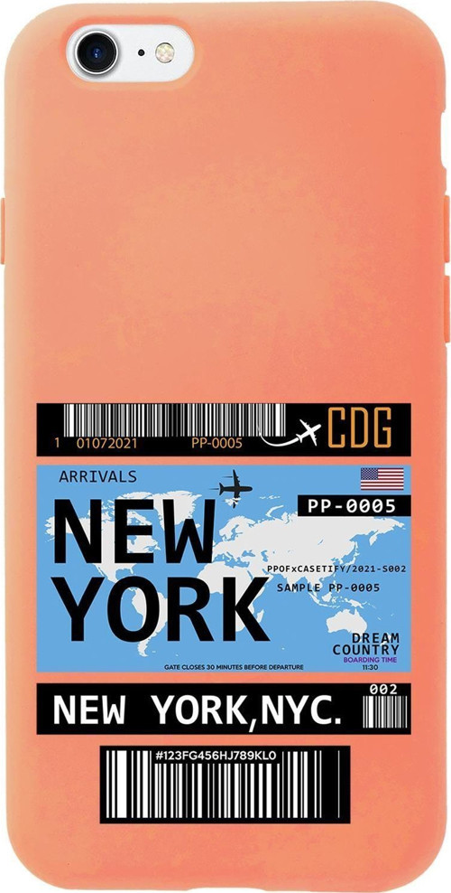 İphone 7 Uyumlu New York Ticket Desenli Premium Silikonlu Lansman Telefon Kılıfı