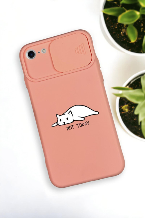 İphone 6 Uyumlu Not Today Desenli Kamera Koruma Slider Kapaklı Silikonlu Telefon Kılıfı