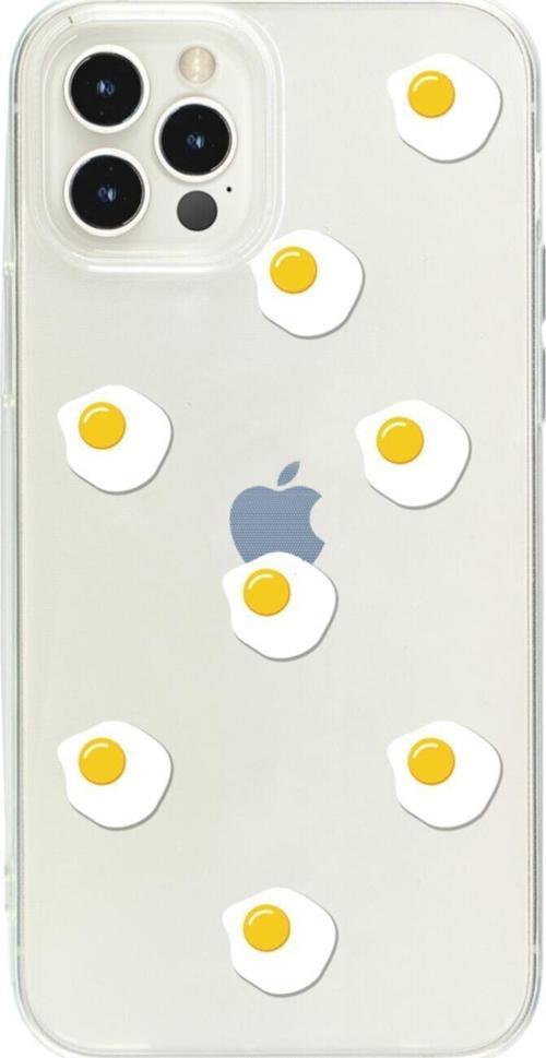 İphone 15 Pro Egg Stickers Tasarımlı Şeffaf Telefon Kılıfı